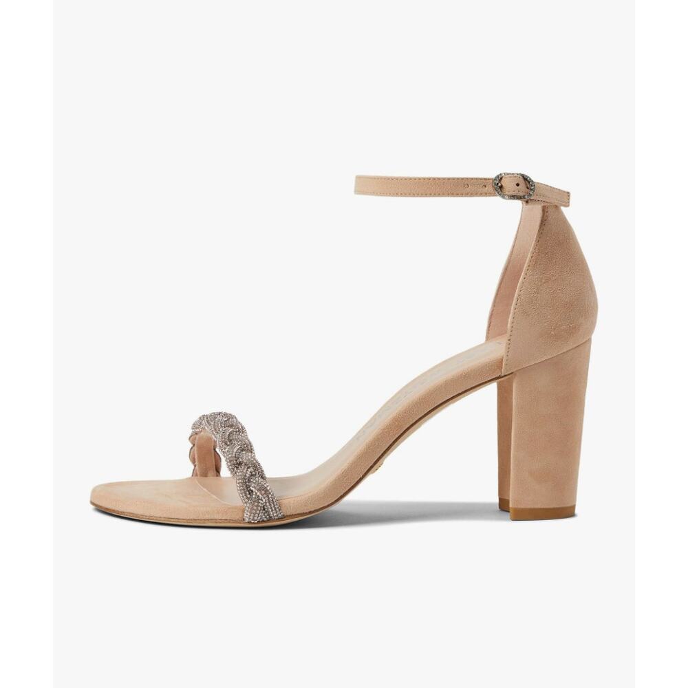 Stuart Weitzman Womens Nearlynude Highshine Sandal Size 11 Adobe Beige Heel NWOB - Picture 2 of 13